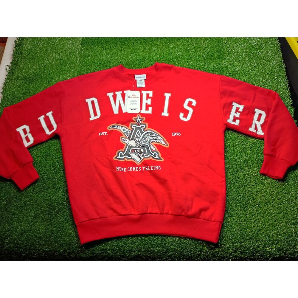Brand New Anheuser-Busch Budweiser Men's Red Crewneck Sweatshirt 2x
